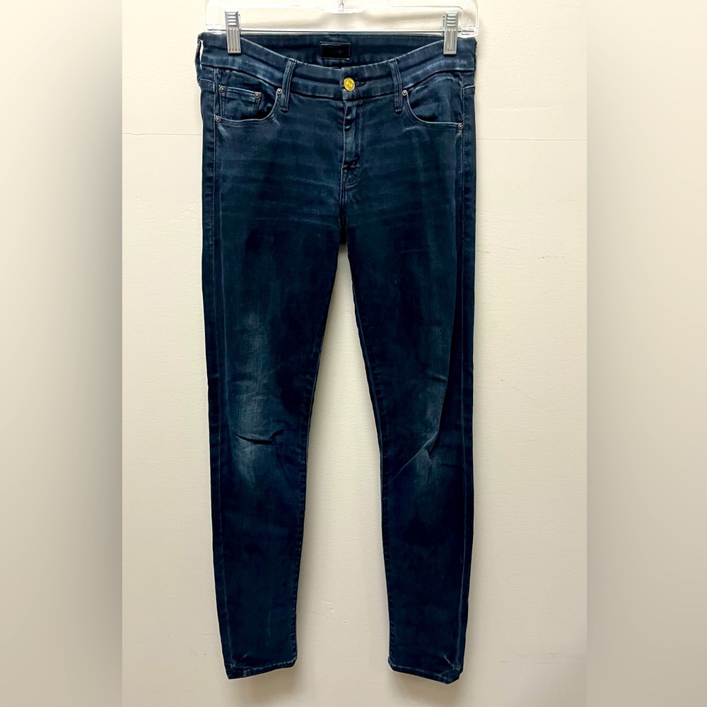 Mother The Look Grand Sophie Low Rise 29” Inseam  Black Denim Jeans Sz 26